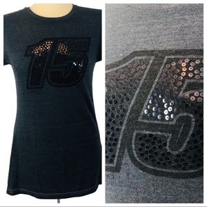 Women #15 NACAR Authentic Chase longer than average T,  Short sleeves Black M
